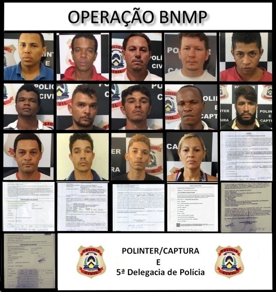 Presos e mandados de prisÃ£o na OperaÃ§Ã£o BNMP em Palmas