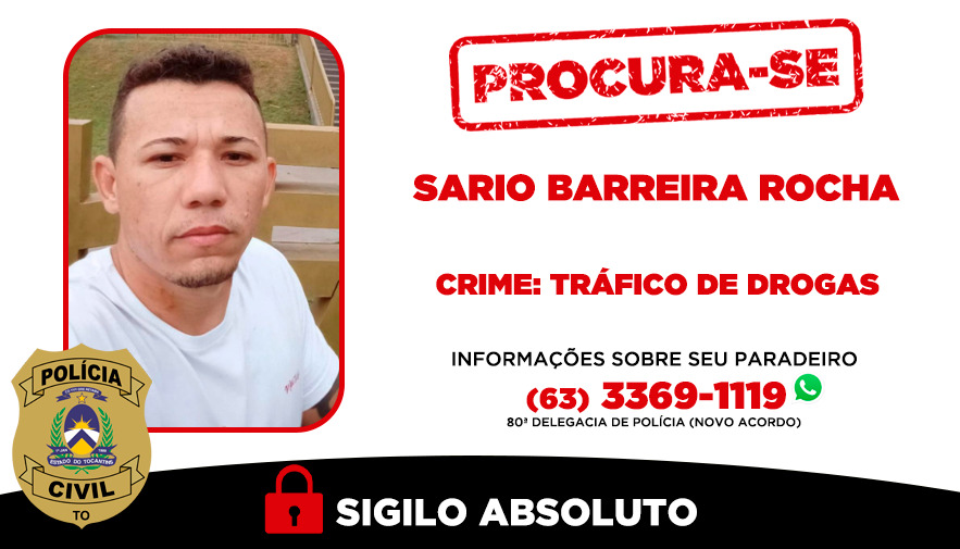 Polícia Civil procura homem pelo crime de tráfico de drogas ocorrido em Novo Acordo