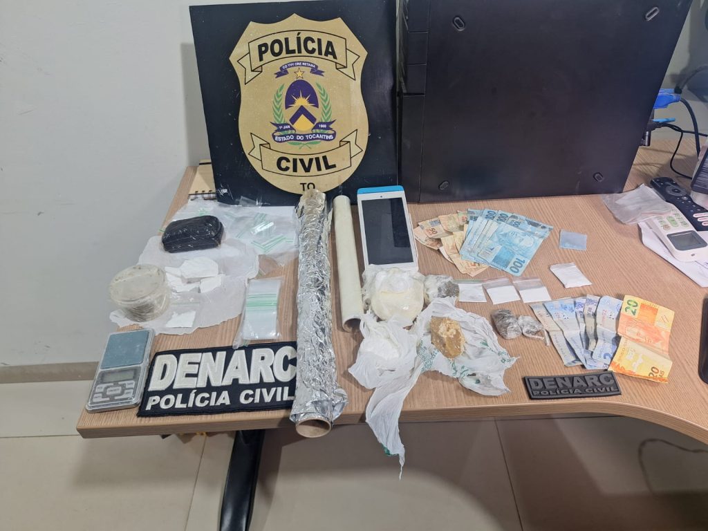 Polícia Civil prende casal por tráfico de drogas e apreende grande quantidade de maconha, crack e cocaína em Araguaína