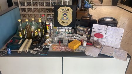 Polícia Civil prende quatro pessoas por tráfico e apreende drogas, munições e animais silvestres em Pequizeiro e Couto Magalhães