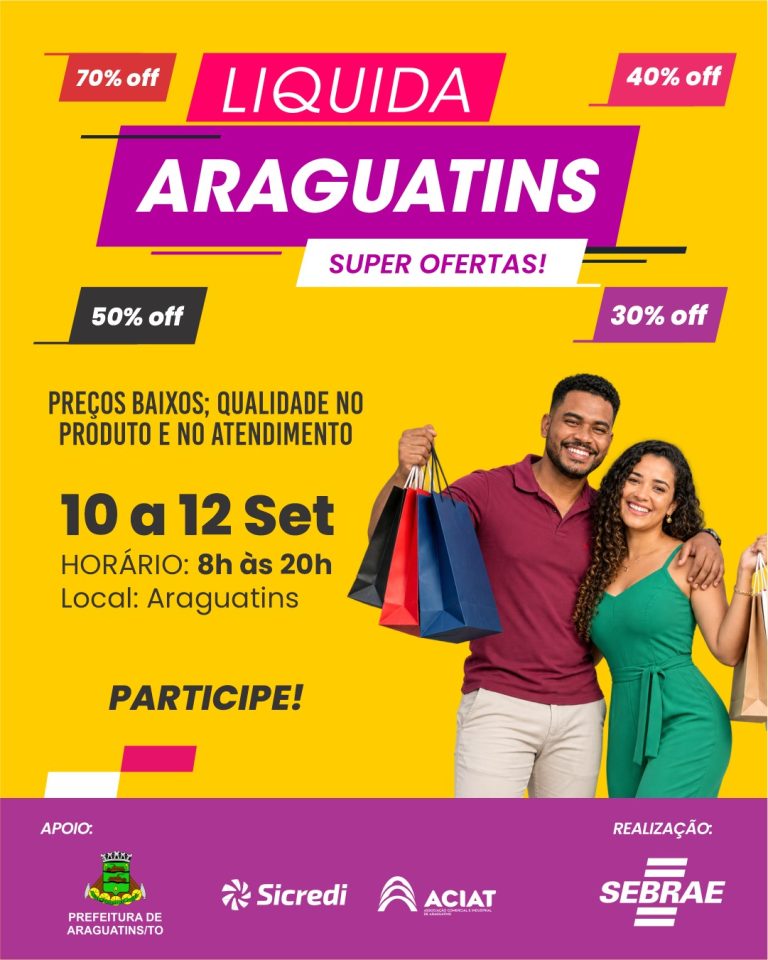 Descontos e promoções movimentam o comércio local durante o Liquida Araguatins
